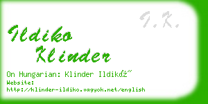 ildiko klinder business card